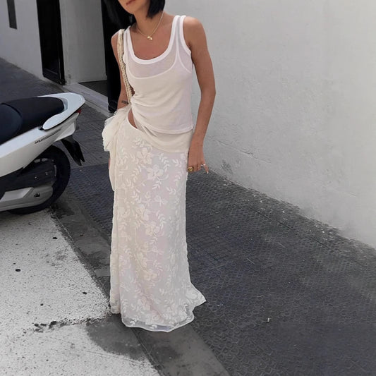 Sexy Low-rise Crochet Fashion Elegant Slim-fit Skirt