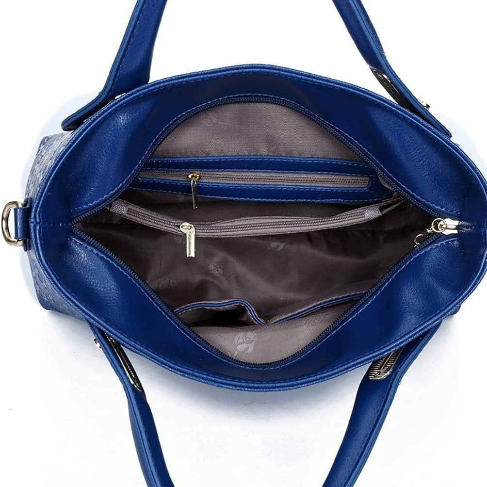 Women 4Pcs Top Handle Satchel Hobo PU Leather Handbag Set Large Tote   Purse   Shoulder Bag   Card Holder